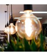 Ampoule LED E27 4W dimmable - G95, filament spirale, verre ambre, 2200K, flicker free