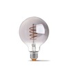 Ampoule LED E27 4W dimmable - G95, filament spirale, verre graphite, 1800K, 360°
