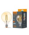 E27 7W dæmpbar LED pære - G95, Amber glas, Filament, 2200K, Erstat 53W