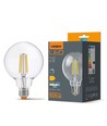 E27 7W dimbar LED lampa - G95, 806lm, 4000K, 360 grader, filament glas