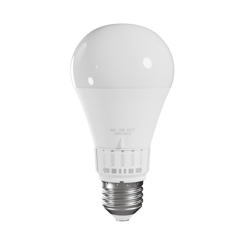 Ampoule LED E27 10W avec CCT - 1100lm, 5 couleurs de lumière, A65, angle 270°