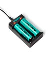 Chargeur de batterie universel Li-ion / IMR - 2 canaux, Micro USB, indicateur LED