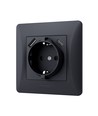 Prise schuko simple - avec USB-A et USB-C, noir