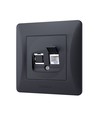 Prise réseau Binera CAT6 - RJ45, IP20, noir graphite, 86x86 mm
