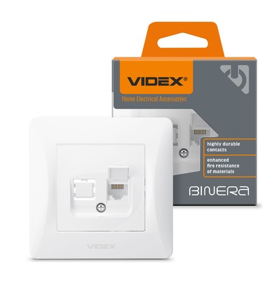 Prise informatique simple BINERA CAT6 - Blanc, RJ45, encastrable, IP20