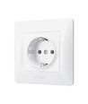 Prise Schuko simple, blanche