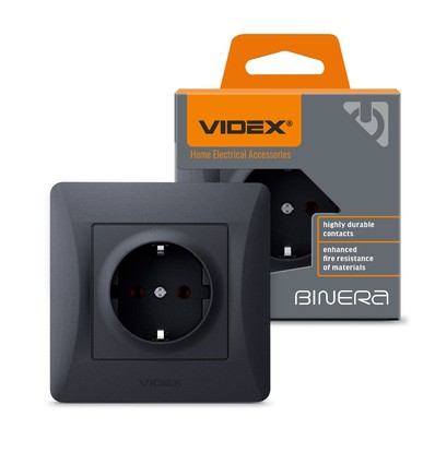 Prise schuko simple - noire