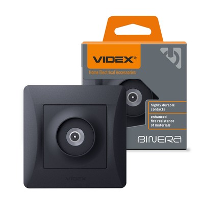 Videx BINERA TV-aansluiting - Zwart grafiet, IP20, 5-862 MHz, 75 Ω