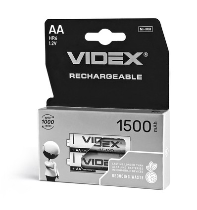Hr6 batteri - Ni-MH, genopladningsbart, 1500mAh, 2 stk