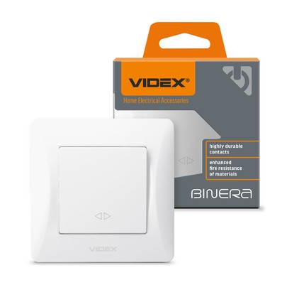 Interrupteur inverseur 1 pôle Binera - Blanc, IP20 intérieur, 10A, 86 x 86 mm