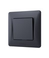 1-kanals bryter - 86x86mm, IP20, sort