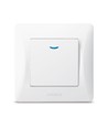 1-kanaals schakelaar met indicatielampje - 86x86mm, IP20, wit