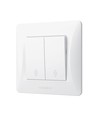 Interrupteur 2 canaux - va-et-vient, 86x86mm, blanc