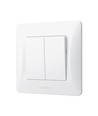 2-kanaals schakelaar - 86x86, IP20, wit