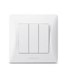 3-kanaals schakelaar - 86x86mm, IP20, wit