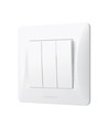 Interrupteur 3 canaux - 86x86mm, IP20, blanc