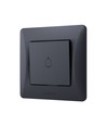 Deurbel schakelaar – 86x86mm, IP20, zwart