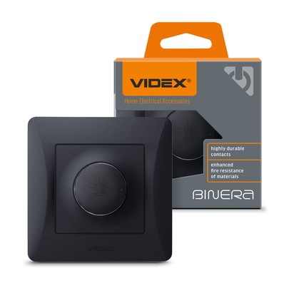 600W LED dimmer för europadosa - 15-600W, Svart