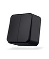 Interrupteur en saillie 2 canaux - 68x68mm, IP20, noir