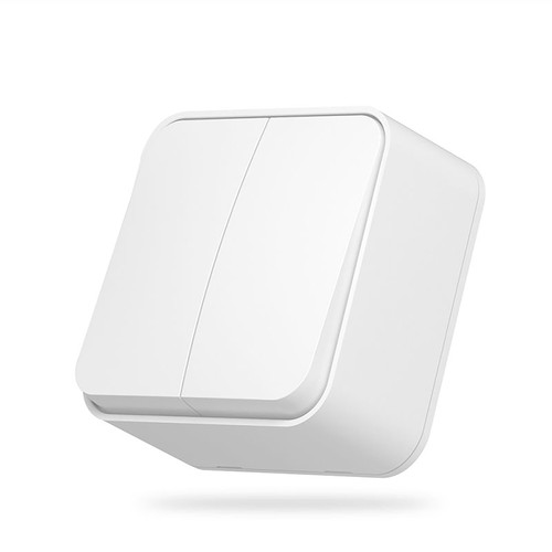 2-kanals utanpåliggande strömbrytare - 68x68mm, IP20, vit