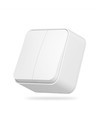 Interrupteur en saillie 2 canaux - 68x68mm, IP20, blanc