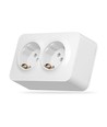 Prise Schuko - montage en surface, double, IP20, blanc
