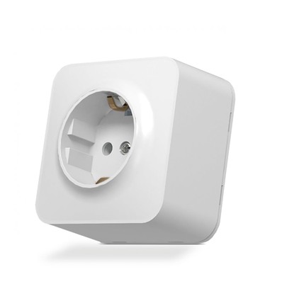 Schuko-wandcontactdoos - opbouw, enkel, IP20, wit