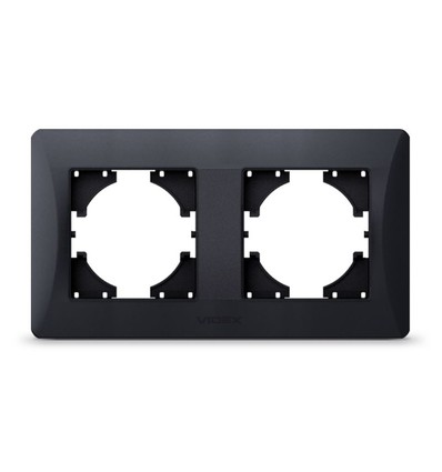 Binera 2-fack horisontell ram - Svart grafit, 157 x 86 mm, IP20 inomhus