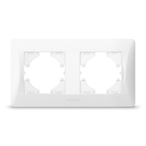 Binera Plaque de finition 2 postes horizontale, blanc - IP20, encastrable, plastique