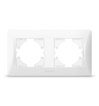 Binera horisontal 2-hull ramme, hvit - IP20, for innbygging, plast