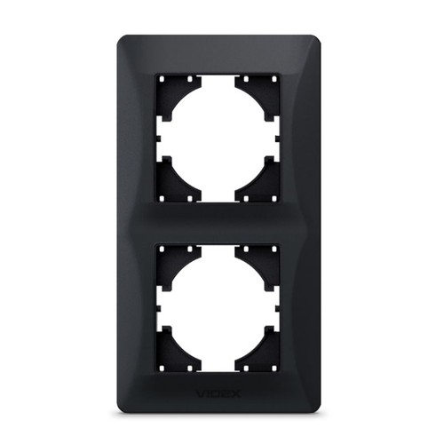 BINERA Plaque de finition 2 postes verticale - Noir graphite, 86x157 mm, IP20 intérieur