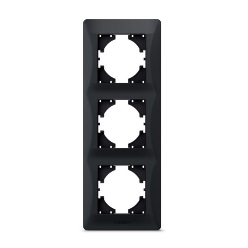 Binera 3-fack vertikal ram, svart grafit - Plast, 228x86 mm, för inbyggnad