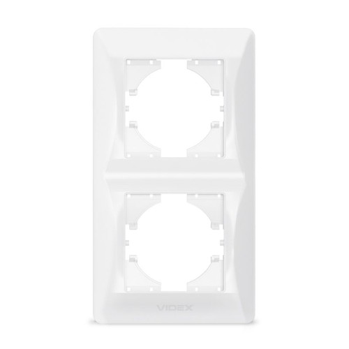 Videx Binera 2-hull vertikal ramme - Hvit, IP20, for innbygging