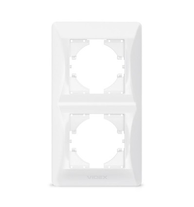 Videx Binera 2-hull vertikal ramme - Hvit, IP20, for innbygging