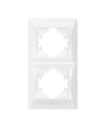 Videx Binera Plaque de finition 2 postes verticale - Blanc, IP20, encastrable