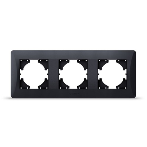 Binera 3-vandret ramme - Sort grafit, 228x86mm, IP20, rektangulær design