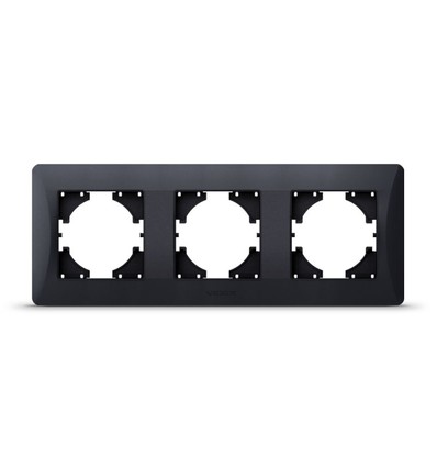 Binera 3-hull horisontal ramme - Sort grafitt, 228x86mm, IP20, rektangulært design