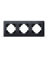 Binera Plaque de finition 3 postes horizontale - Noir graphite, 228x86mm, IP20, design rectangulaire
