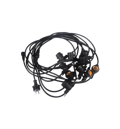 Guirlande lumineuse pour 20 ampoules E27 - 20 mètres, IP44, 230V, sans source lumineuse