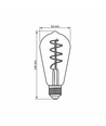 Ampoule LED E27 4W dimmable - ST64, filament spirale, verre ambré, blanc chaud, flicker free