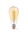 E27 6W dimbar LED pære - ST64, filament, amber glass, 2200K, flicker free