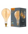 Ampoule LED E27 8W dimmable - PS160, filament spirale, verre ambré, 1800K, 500lm