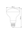 Ampoule LED E27 9W pour croissance des plantes - R80, 120°, 14 µmol/s, stimule la croissance