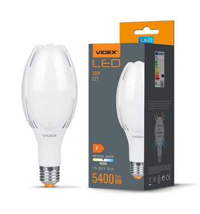 E27 50W LED pære - 5400lm, A108, 4000K, 330 grader, industripære