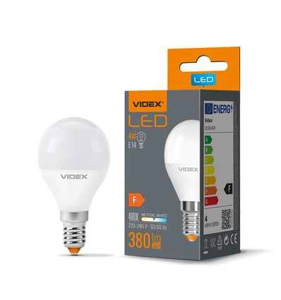 E14 4W LED Ampoule sphérique - G45, 380lm, flicker free, 4000K blanc neutre