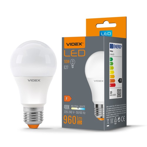 E27 10W LED Ampoule - A60, 960lm, 4000K, flicker free, remplace 70W