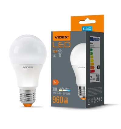 E27 10W LED Ampoule - A60, 960lm, 3000K, blanc chaud