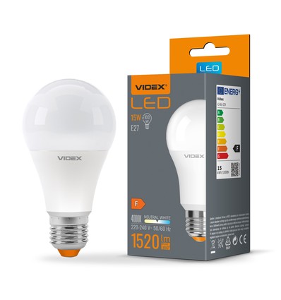 E27 15W LED lamp - A65, 1520lm, 4000K, flicker free