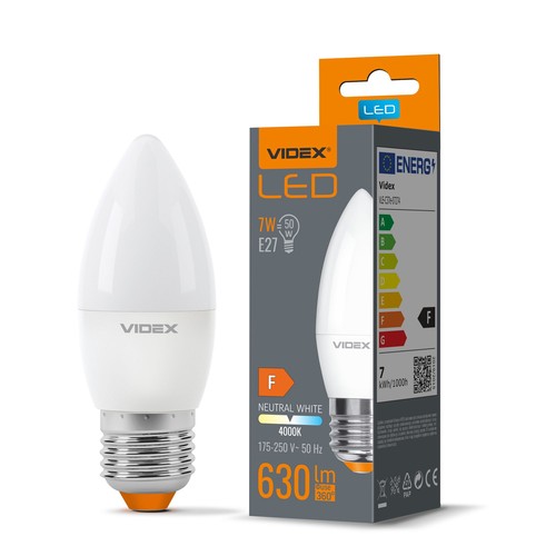 E27 7W LED kertepære - C37, RA90, 4000K, erstatter 50W