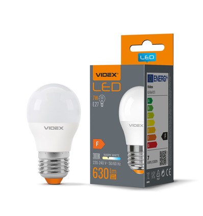 E27 7W LED klotlampa, RA90 - G45, 3000K, flicker free, ersätter 50W